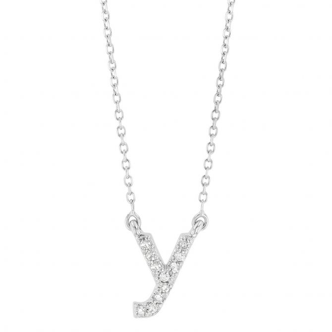 White Gold Diamond Initial Pendants