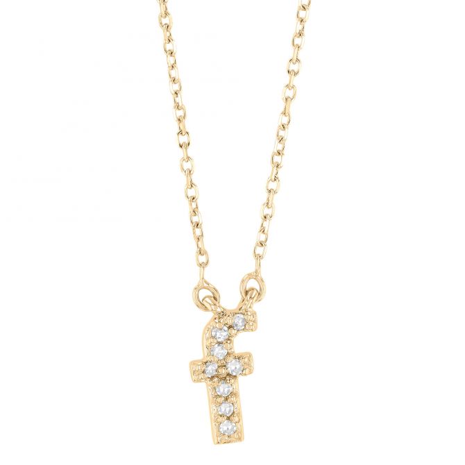 Yellow Gold Diamond Initial Pendants