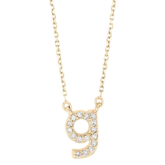Yellow Gold Diamond Initial Pendants