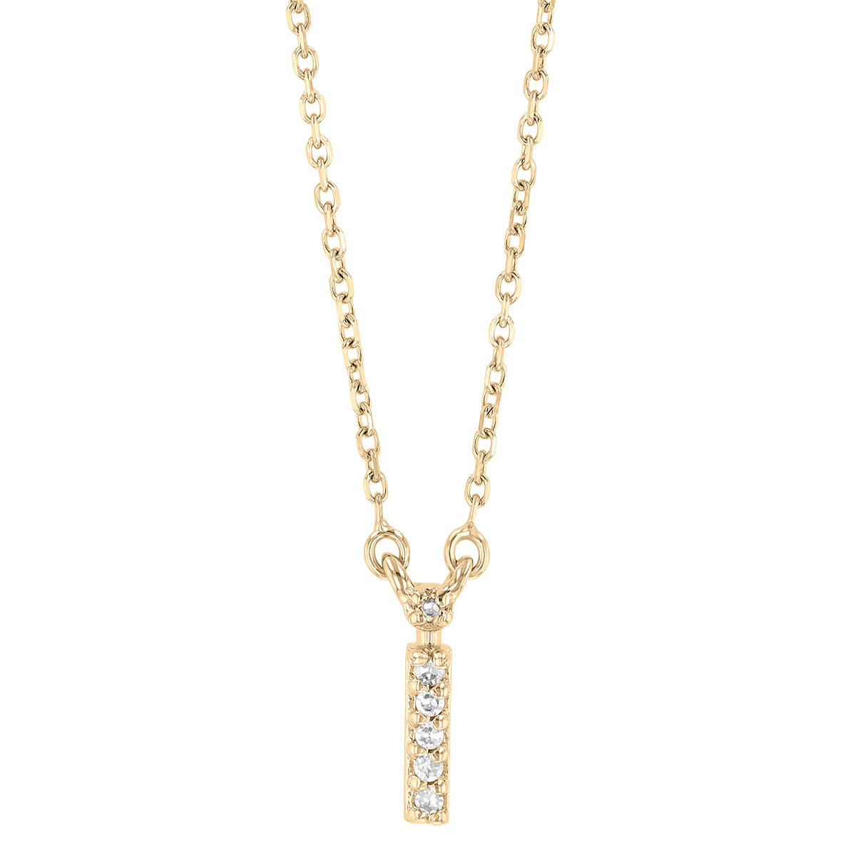 Yellow Gold Diamond Initial Pendants