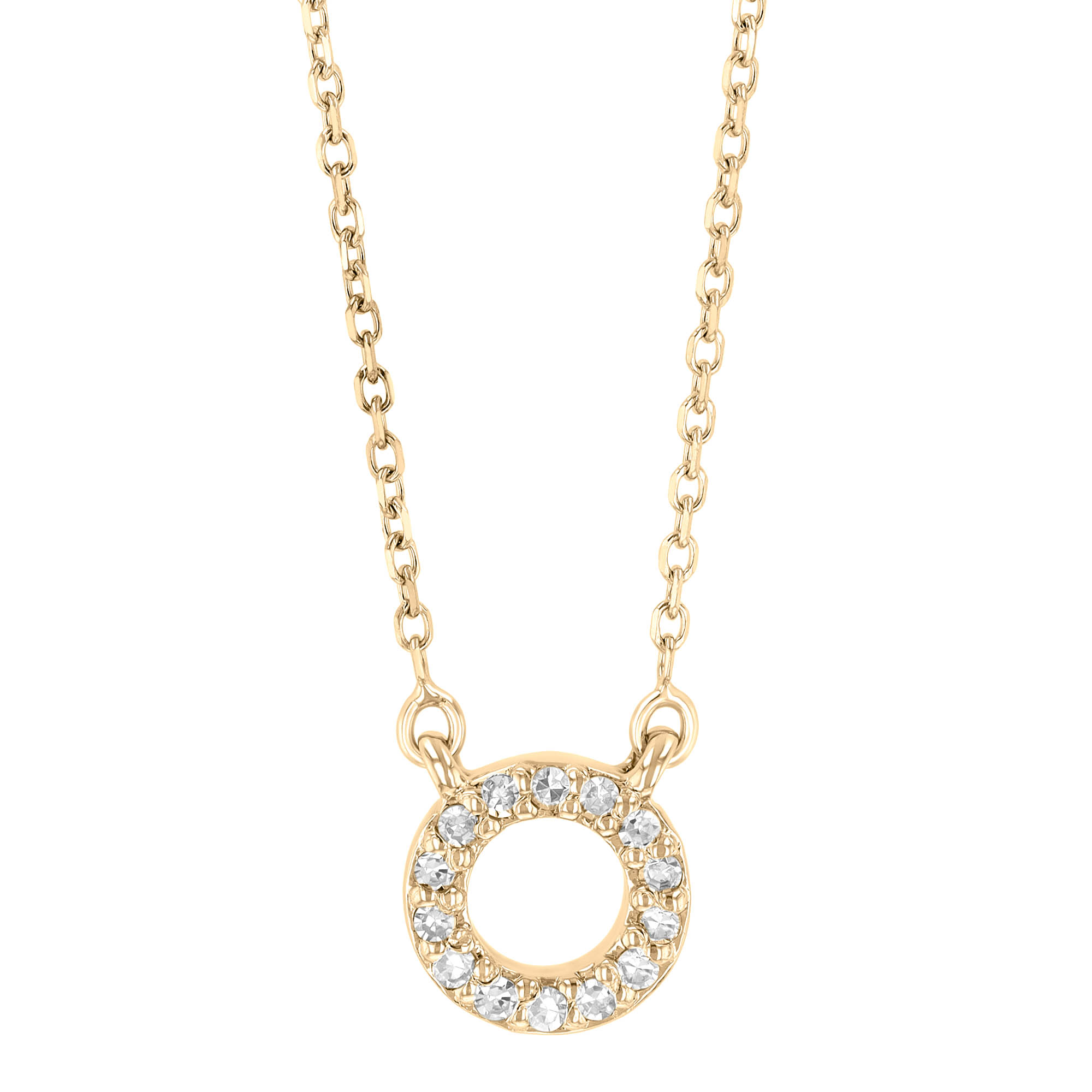 Yellow Gold Diamond Initial Pendants