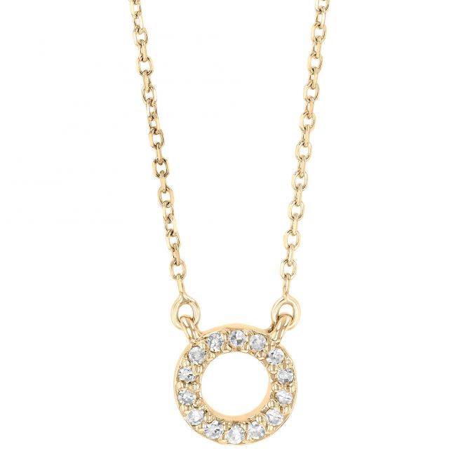 Yellow Gold Diamond Initial Pendants