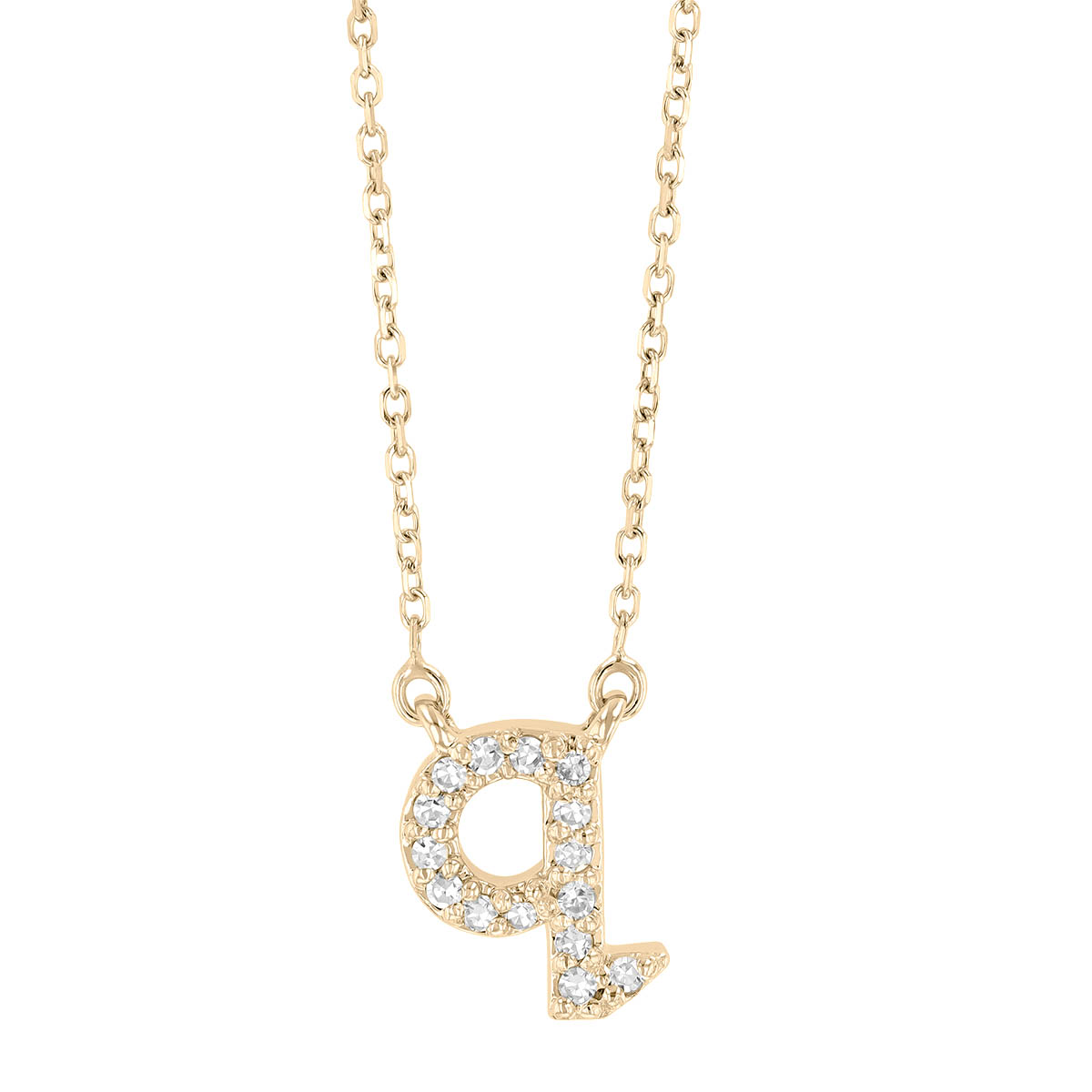 Yellow Gold Diamond Initial Pendants