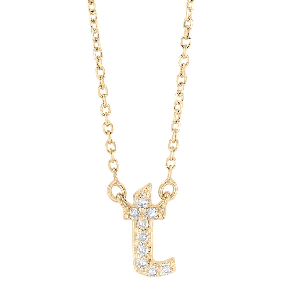 Yellow Gold Diamond Initial Pendants