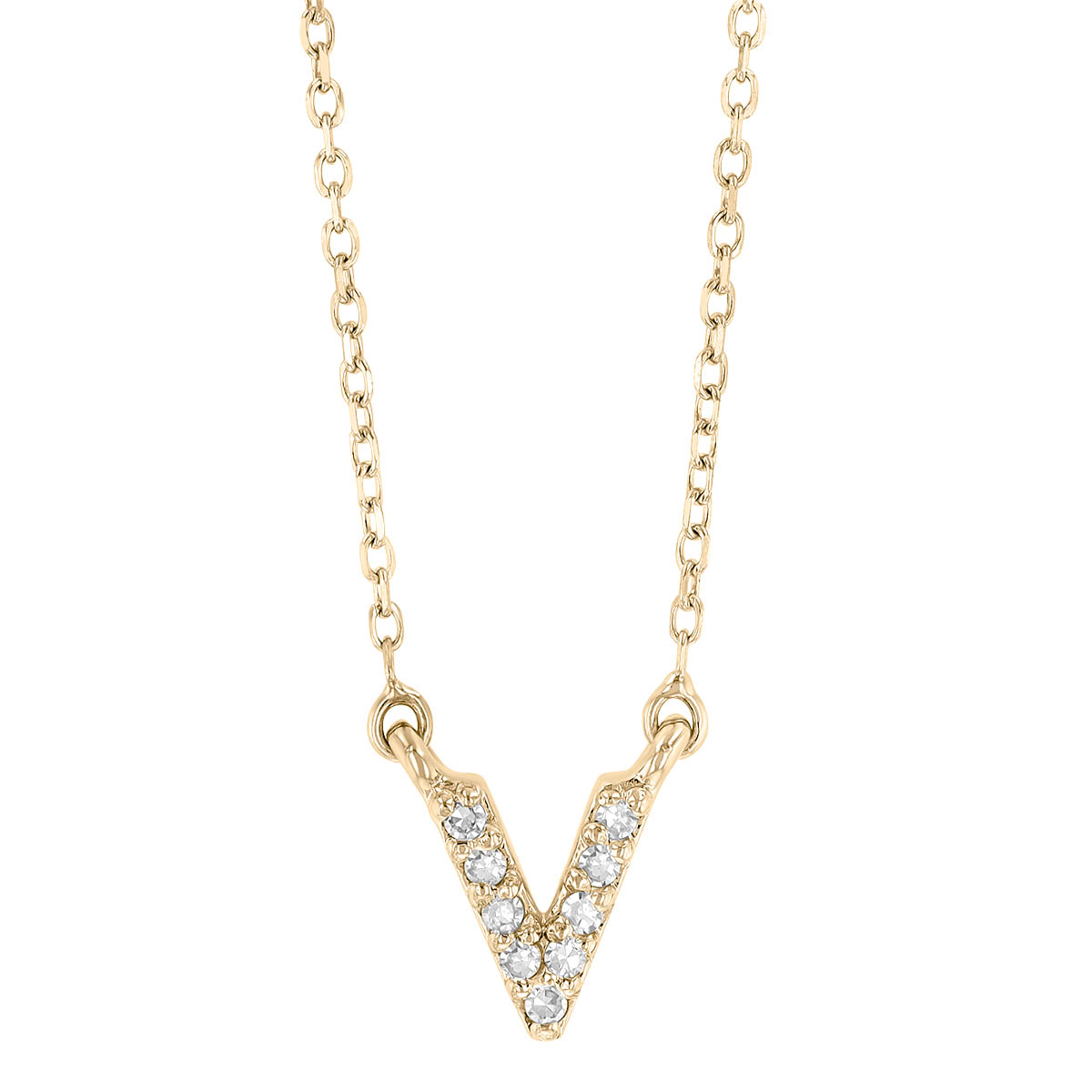 Yellow Gold Diamond Initial Pendants