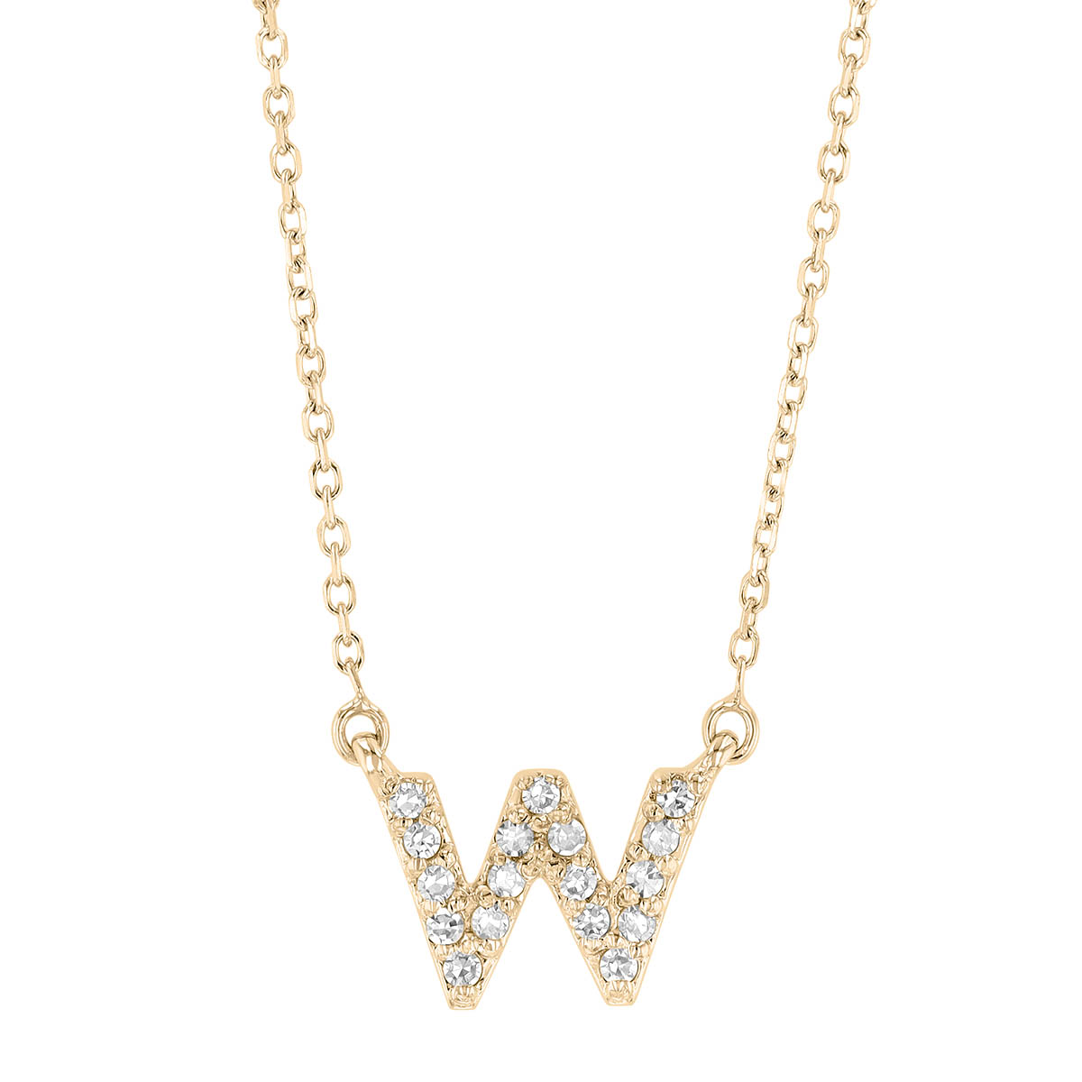 Yellow Gold Diamond Initial Pendants