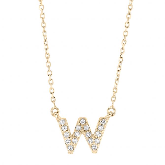 Yellow Gold Diamond Initial Pendants