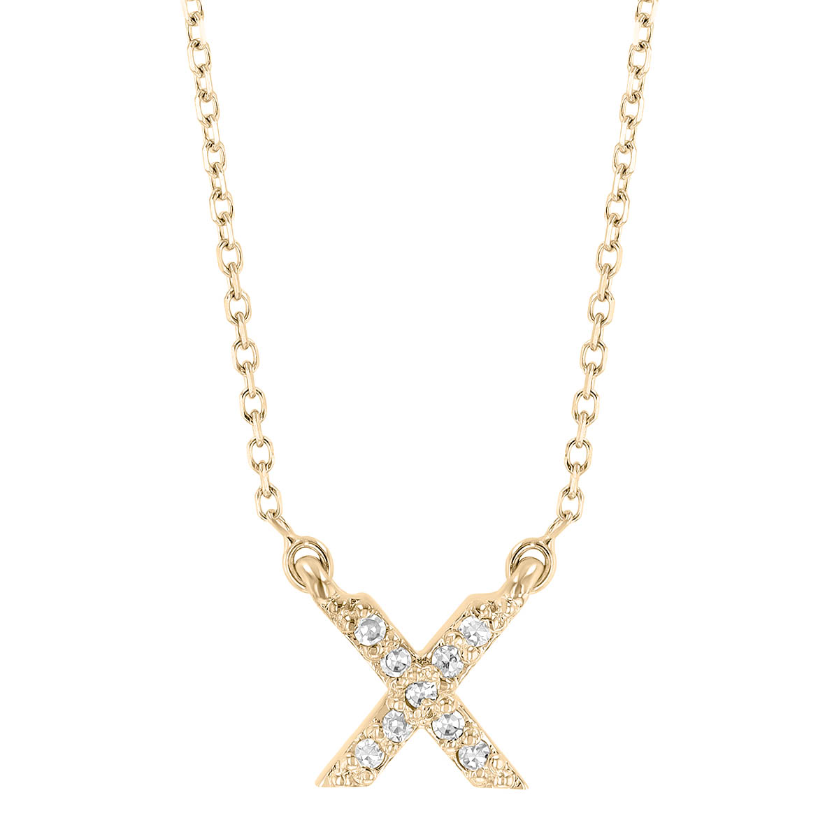 Yellow Gold Diamond Initial Pendants