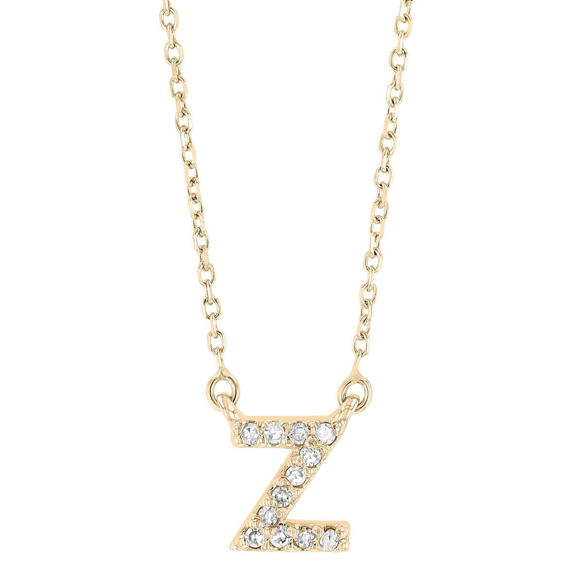 Yellow Gold Diamond Initial Pendants
