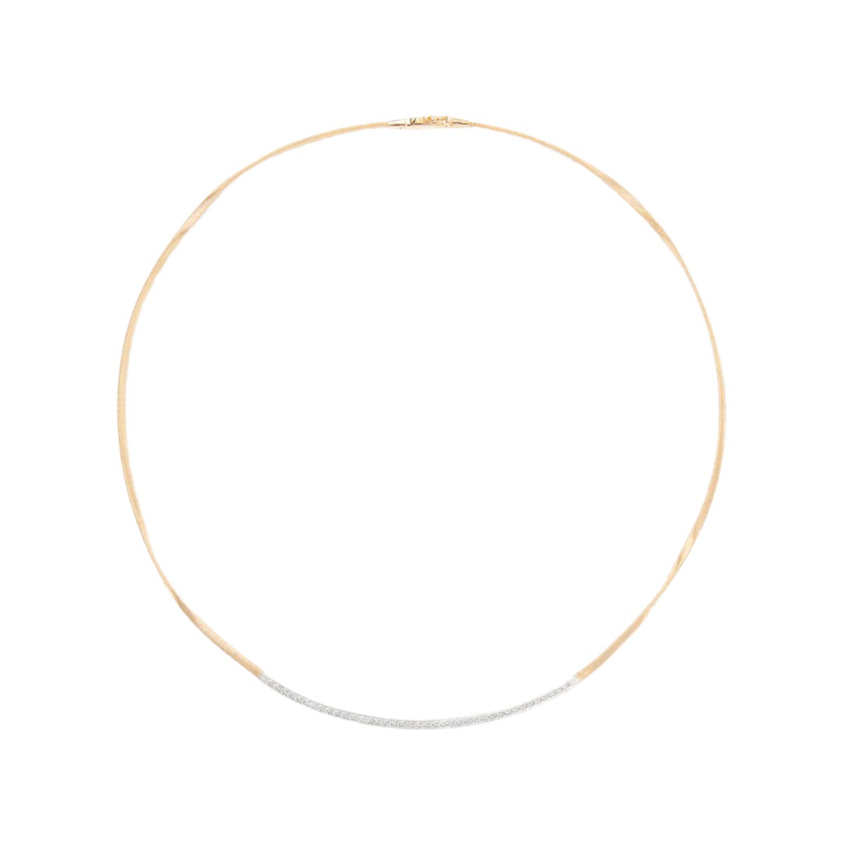 Marco Bicego Marrakech Yellow Gold Coil Necklace with Diamond Bar, 16.5