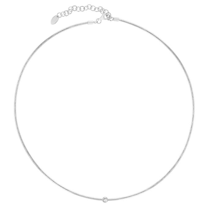 Pesavento DNA Spring Bezel Set Diamond Solitaire Choker Necklace in Sterling Silver