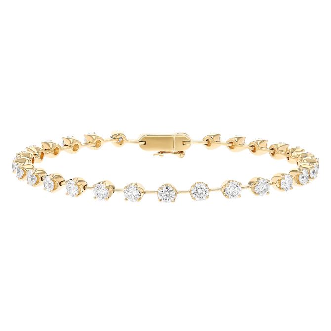 Kwiat Starry Night Round Diamond Wire Bracelet in Yellow Gold, 7"