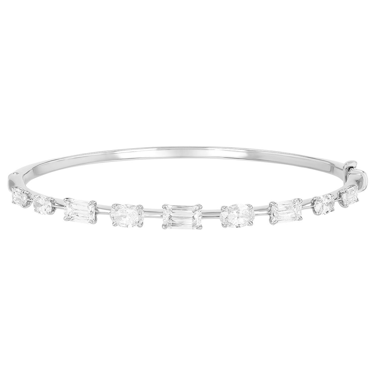 Kwiat Starry Night Multi Shape Diamond Bangle Bracelet in White Gold