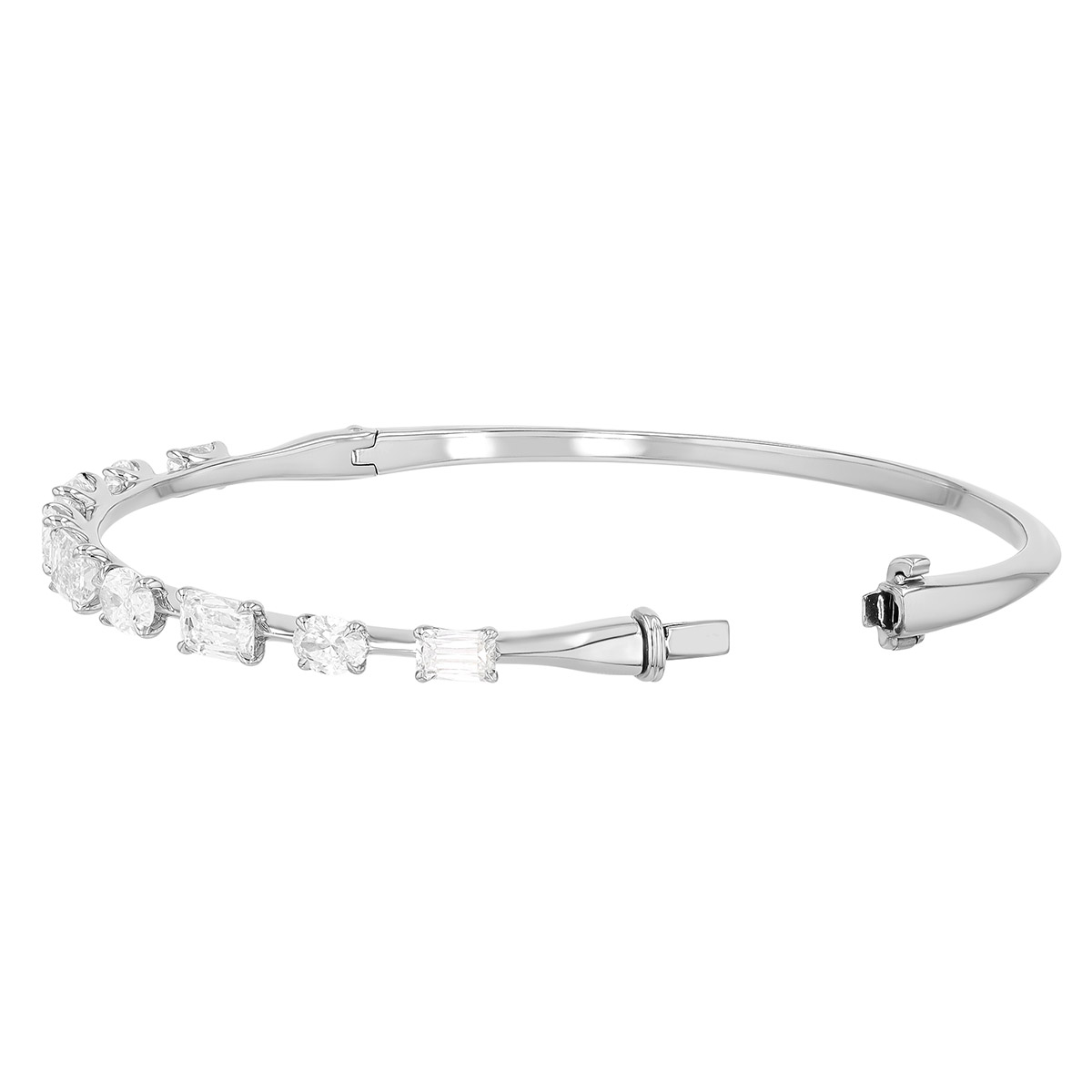 Kwiat Starry Night Multi Shape Diamond Bangle Bracelet in White Gold