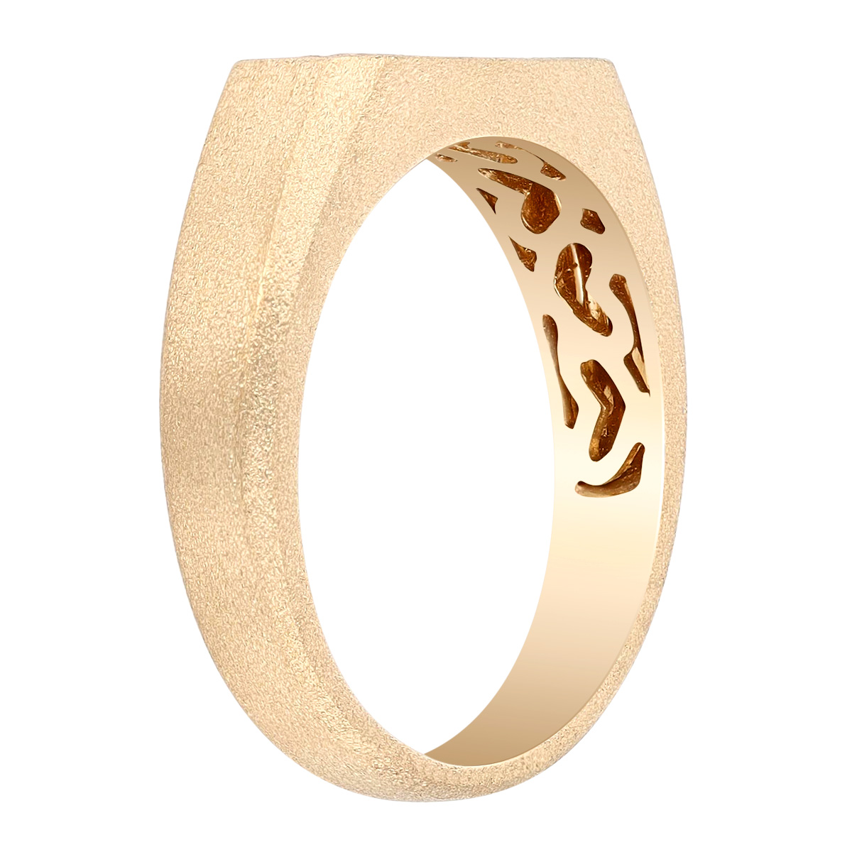 Pear & Oval Diamond Flush Set Ring in Satin Yellow Gold