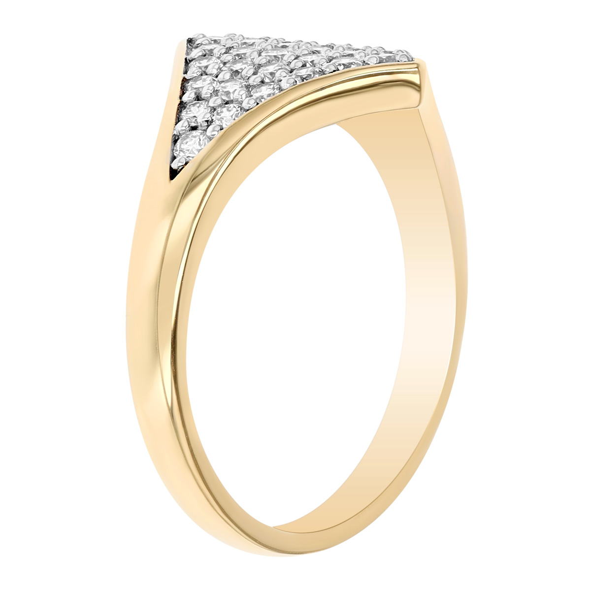 Doves Diamond Pave Geometric Ring in Two Tone