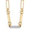 Roberto Coin Oro Classic Paperclip & Rounded Link Chain Necklace in Two Tone with Diamond Pavé Link