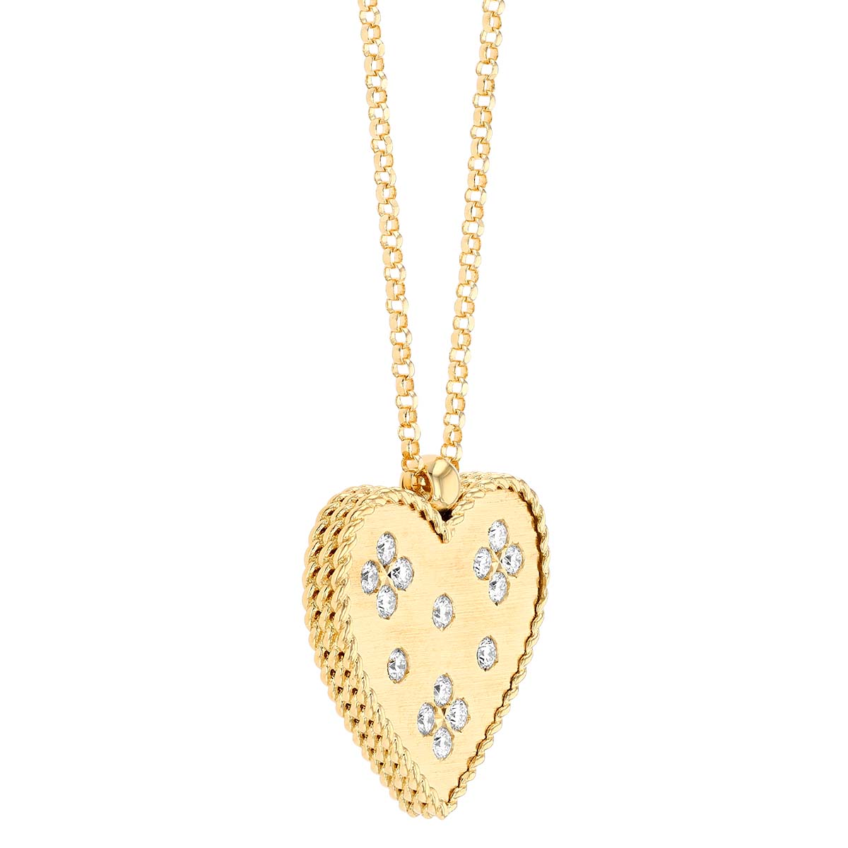 Roberto Coin Venetian Princess Diamond Heart Pendant in Yellow Gold