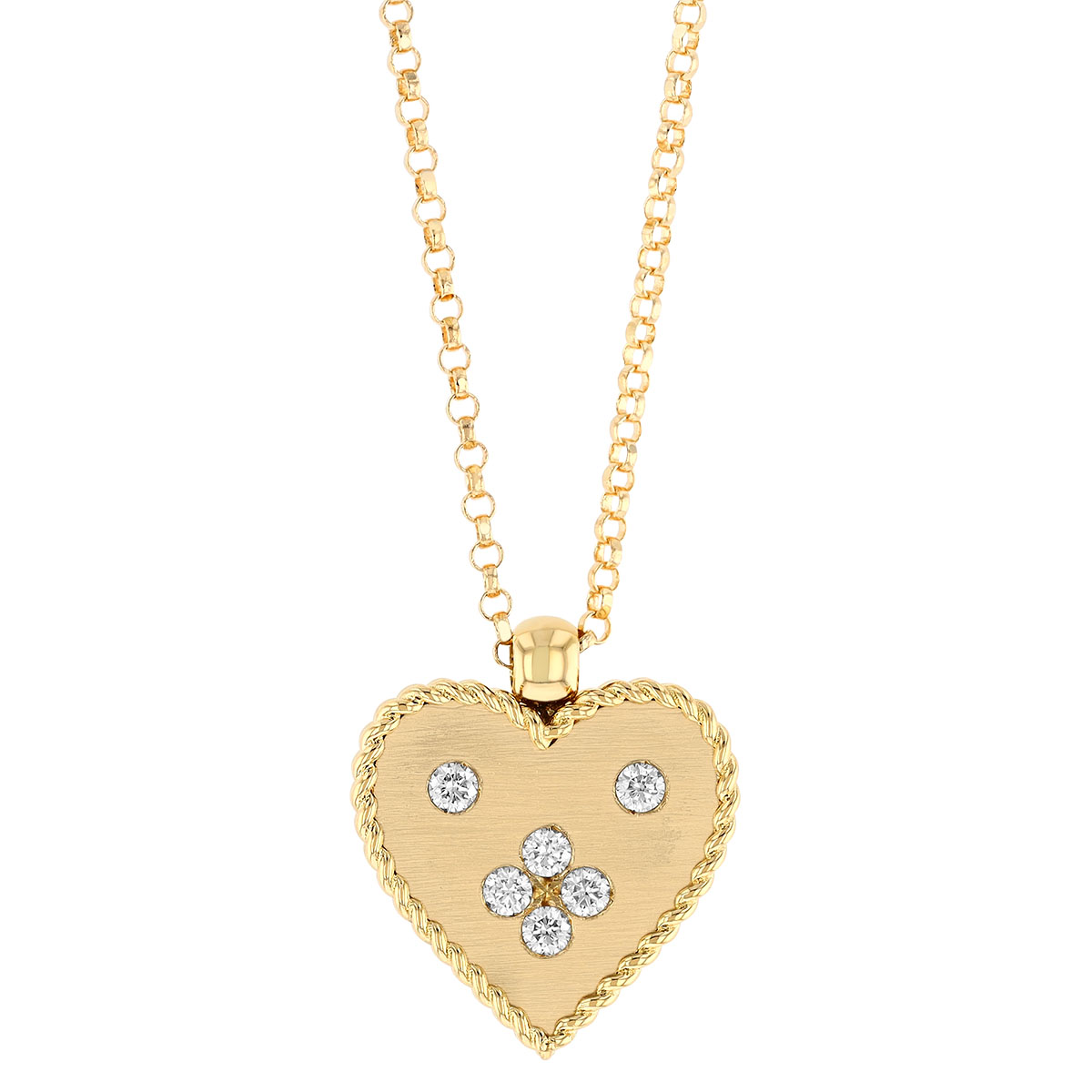 Roberto Coin Venetian Princess Diamond Heart Pendant in Yellow Gold
