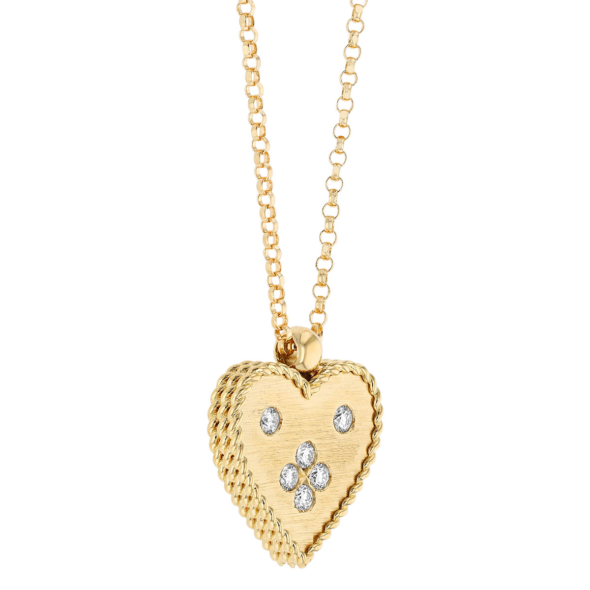 Roberto Coin Venetian Princess Diamond Heart Pendant in Yellow Gold