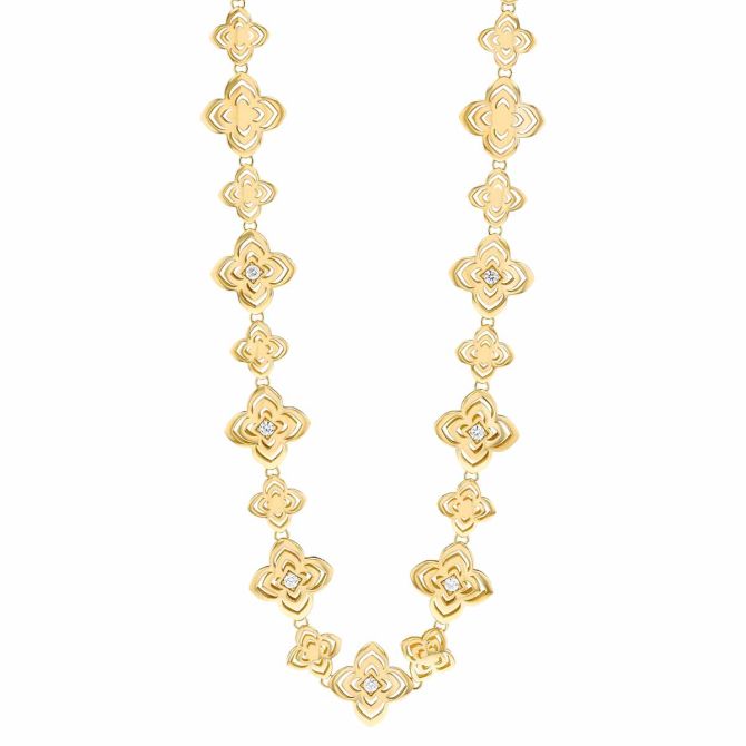 Roberto Coin Palazzo Ducale Carnival Yellow Gold Necklace with Diamonds, 16"