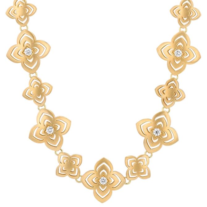 アクセサリー ROBERTO COIN Palazzo Ducale Carnival Roberto Coin Palazzo Ducale Carnival Satin Yellow Gold Necklace