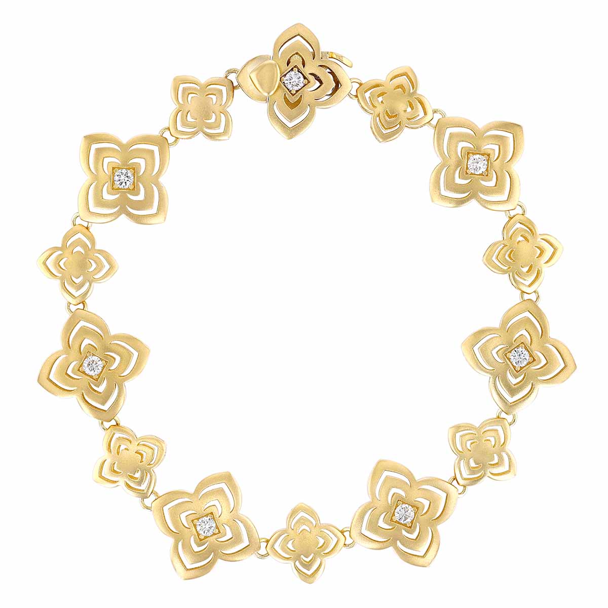 Roberto Coin Palazzo Ducale Carnival Yellow Gold Bracelet with Diamonds, 7