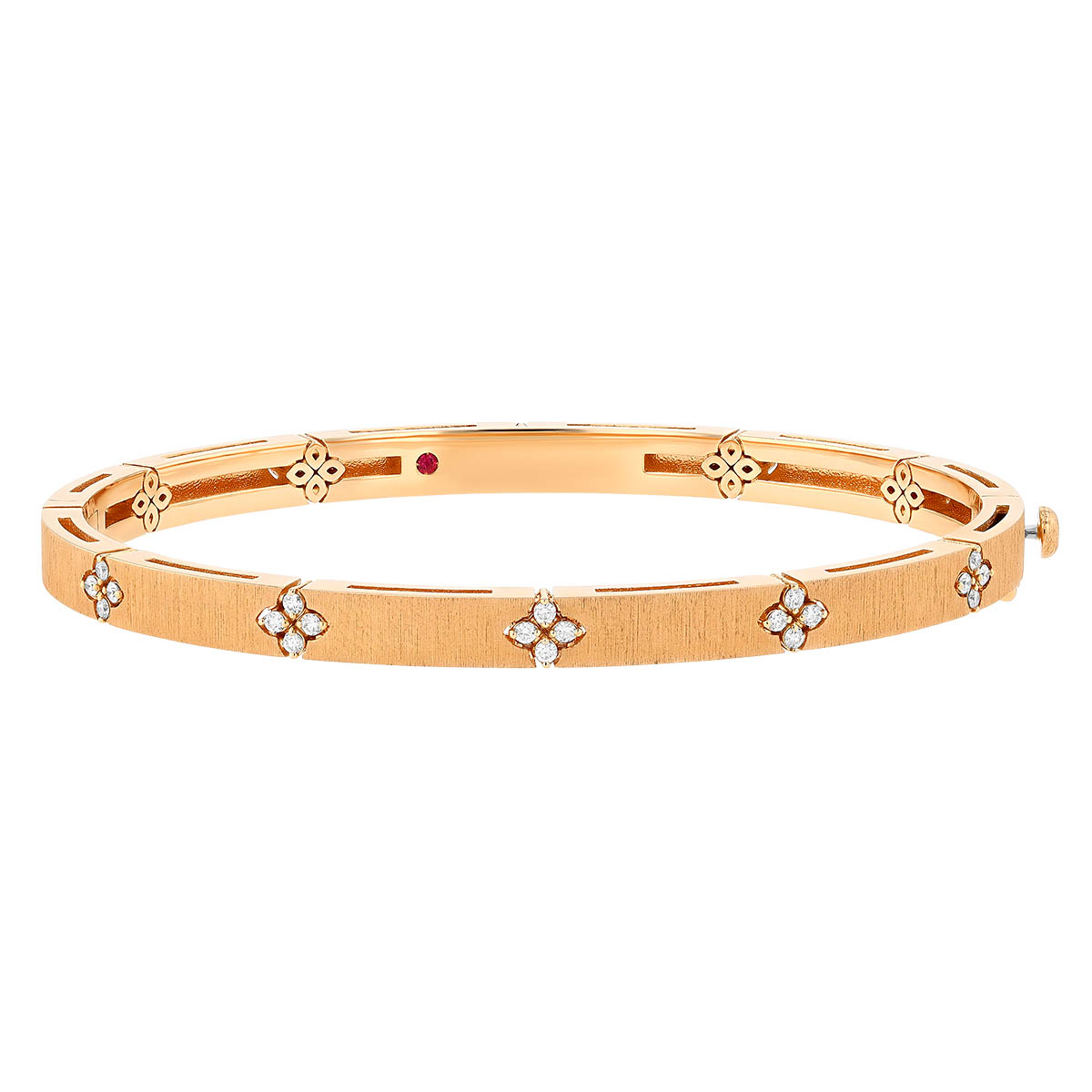 Roberto Coin Love in Verona Diamond Bangle Bracelet in Satin Rose Gold