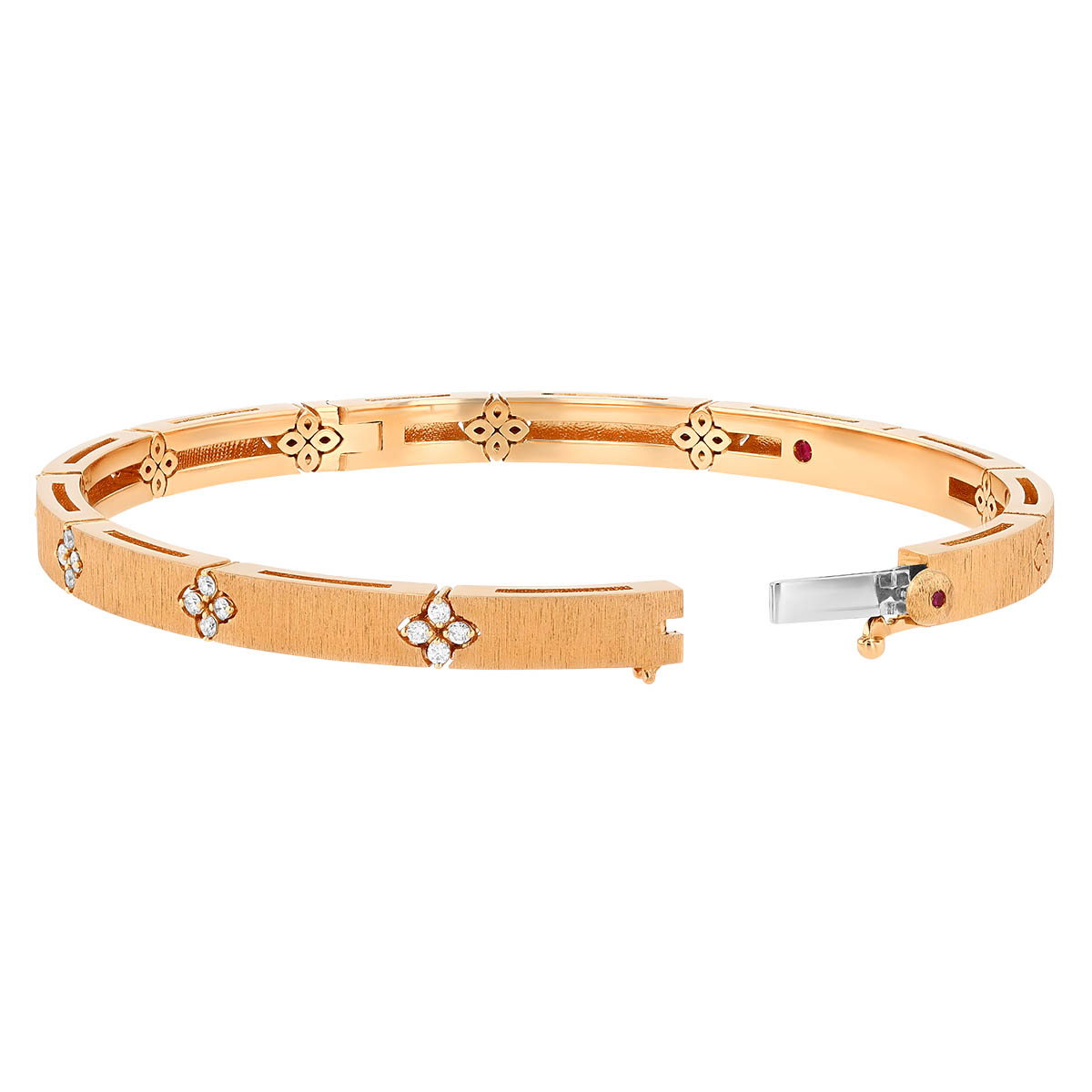Roberto Coin Love in Verona Diamond Bangle Bracelet in Satin Rose Gold