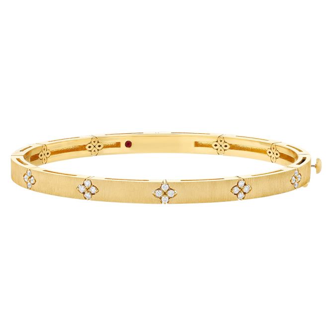 Roberto Coin Love in Verona Diamond Bangle Bracelet in Yellow Gold