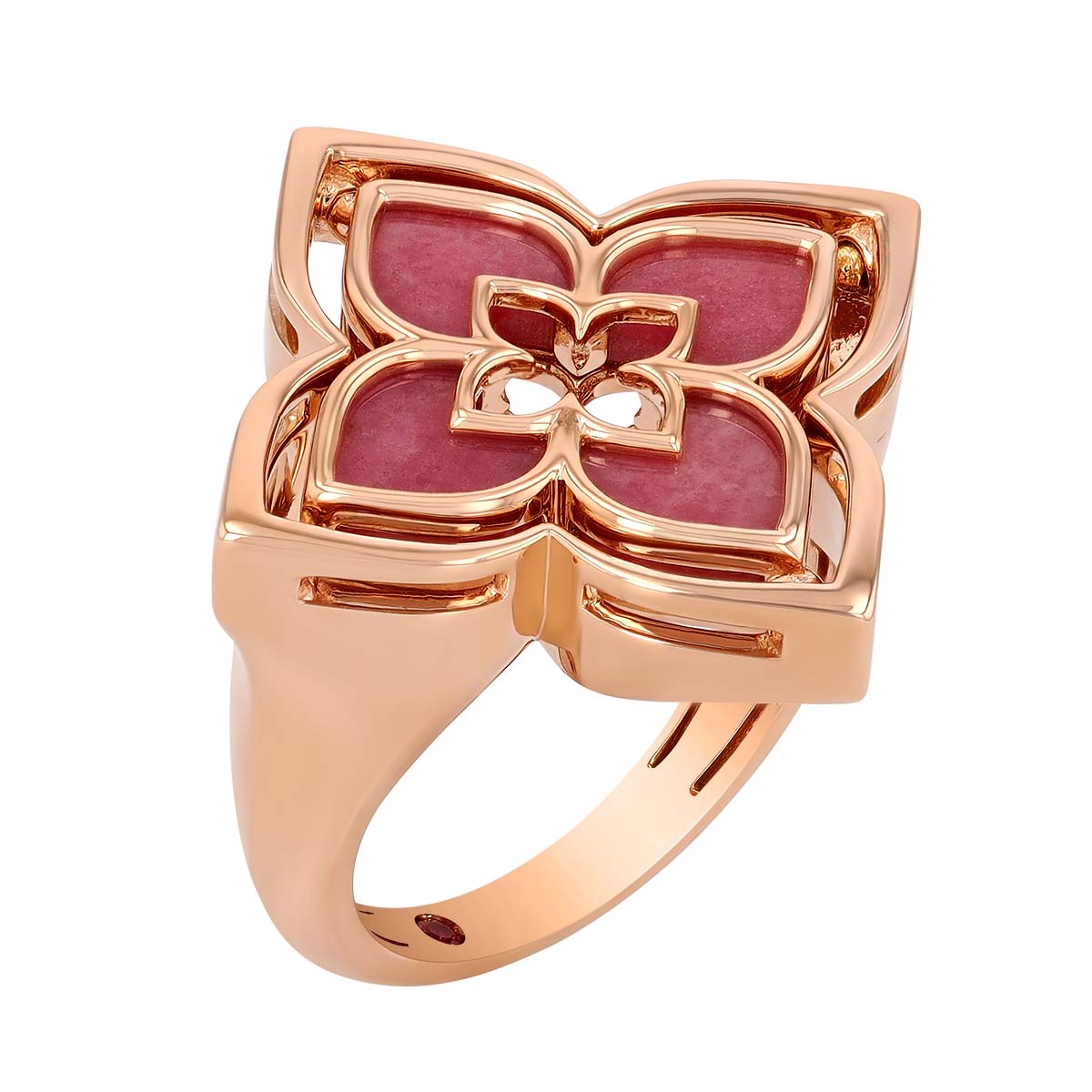Roberto Coin Carnival Venetian Princess Pirouette Diamond & Rhodocrosite Ring in Rose Gold