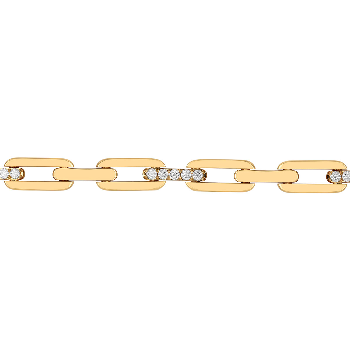 Roberto Coin Navarra Yellow Gold Thin Diamond Link Bracelet