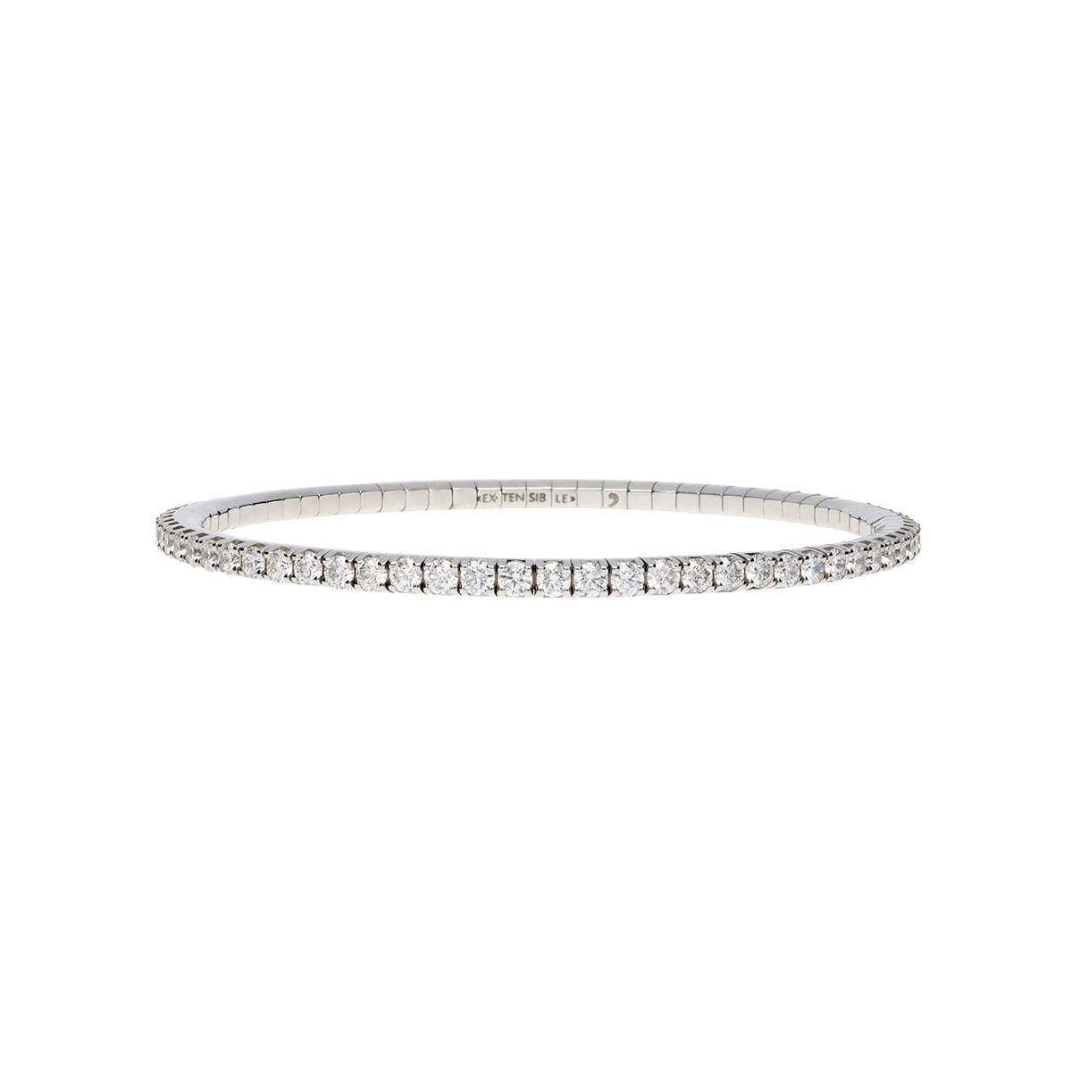 Roberto Demeglio Round Diamond Stretch Tennis Bracelet in White Gold, 3.35 cttw
