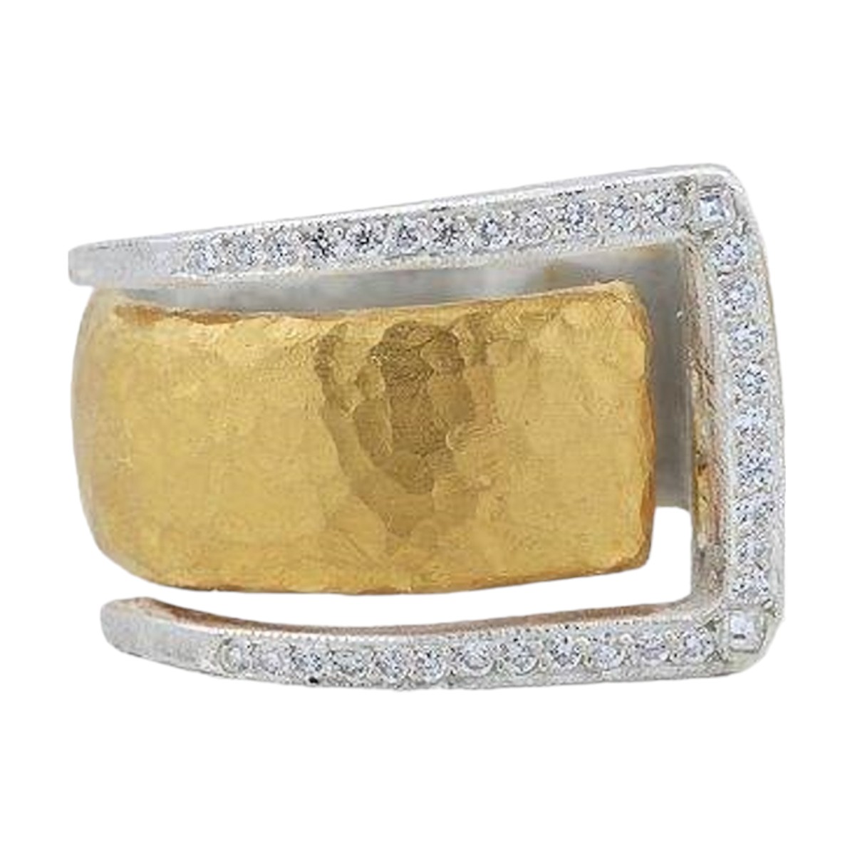 Lika Behar Deck Diamond Ring in Yellow Gold & Sterling Silver