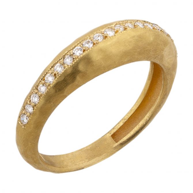 Lika Behar Boogie Line Diamond Ring in Yellow Gold