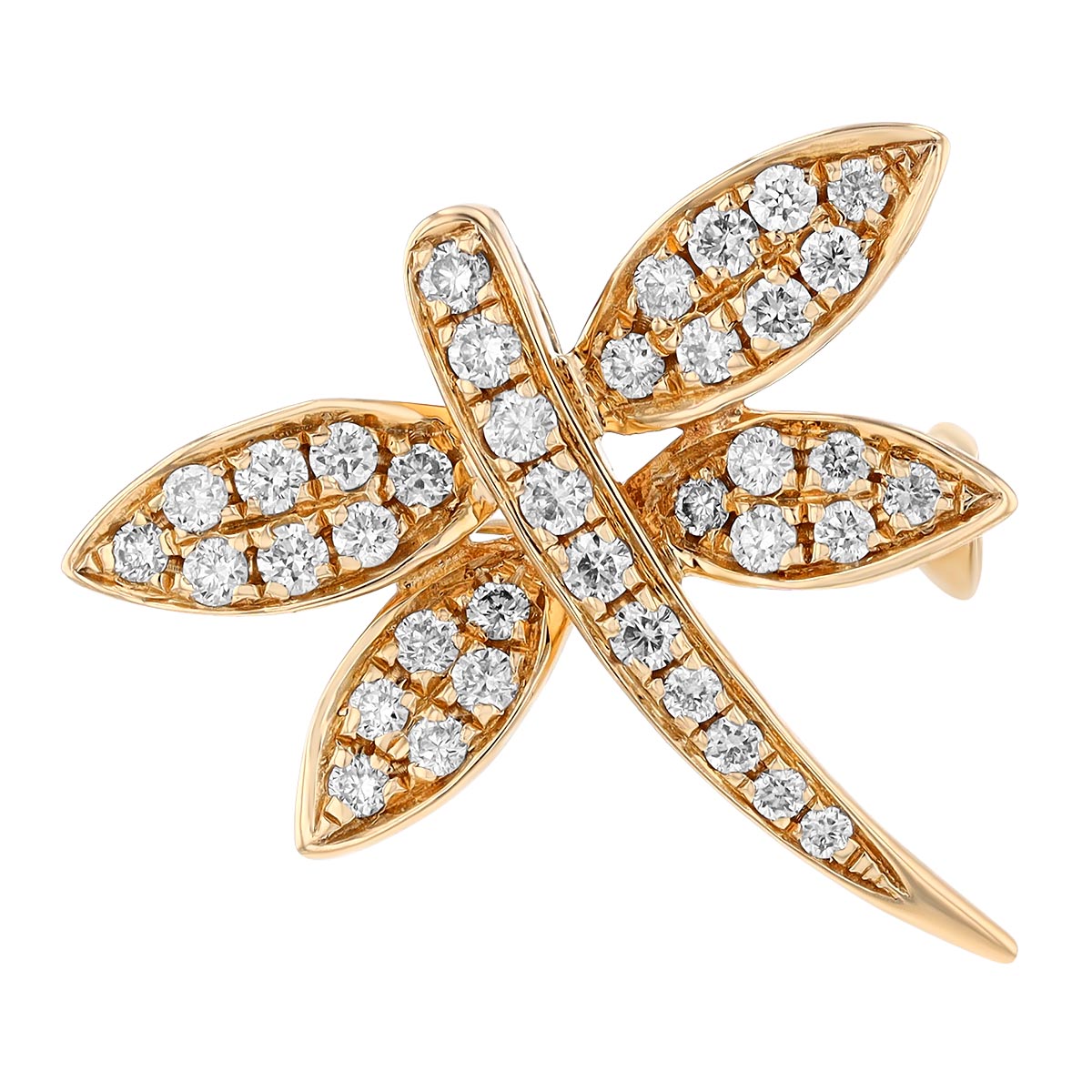 Frederic Sage Diamond Pavé Dragonfly Pin in Yellow Gold