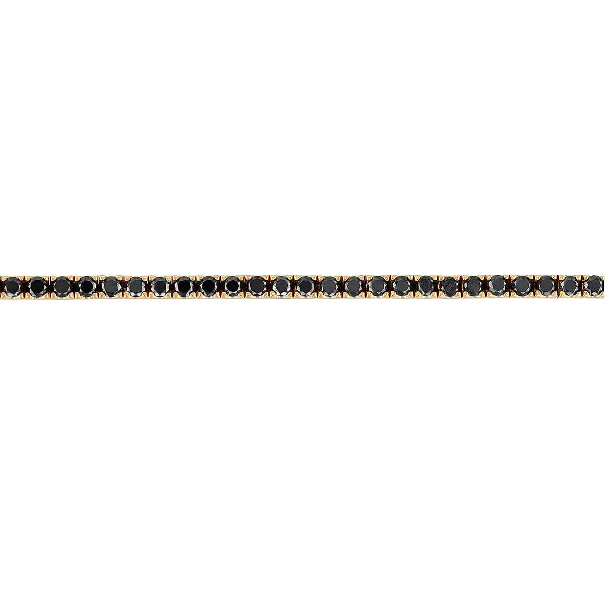 Frederic Sage Round Black Diamond Tennis Bracelet in Yellow Gold, 8