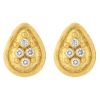 Gurhan Pointelle Diamond Cluster Teardrop Shape Stud Earrings in Yellow Gold
