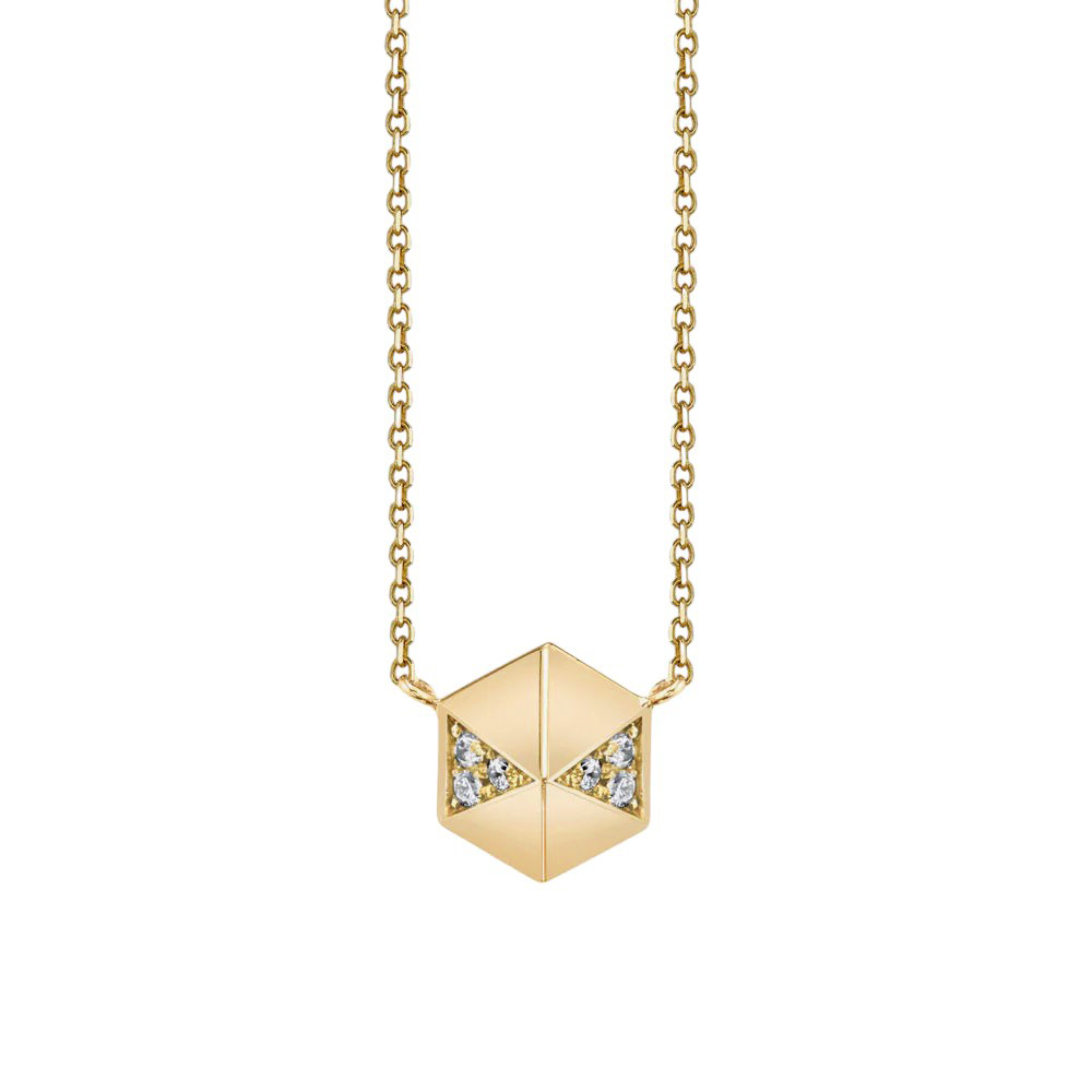 Harwell Godfrey Diamond Pyramid Pendant in Yellow Gold
