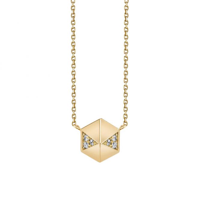 Harwell Godfrey Diamond Pyramid Pendant in Yellow Gold
