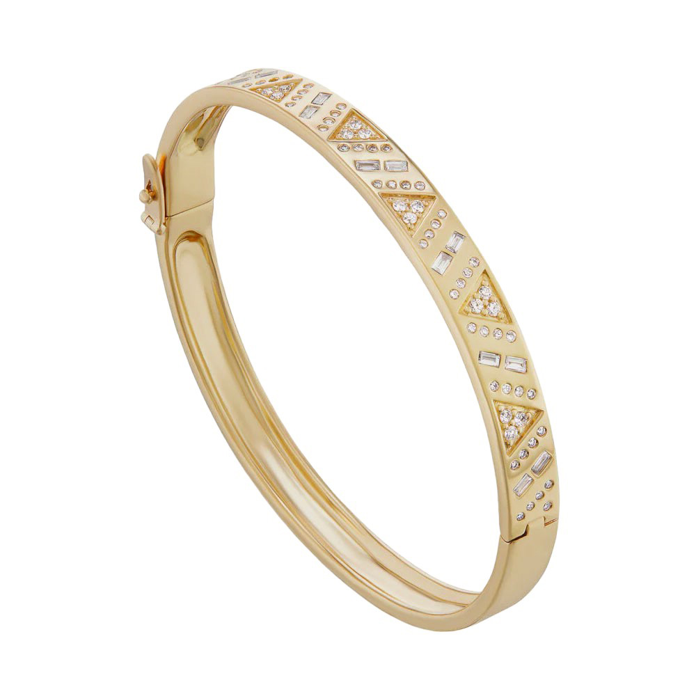 Harwell Godfrey Diamond Stardust Bangle Bracelet in Yellow Gold