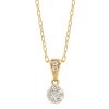 Diamond Cluster Round Pendant in Yellow Gold