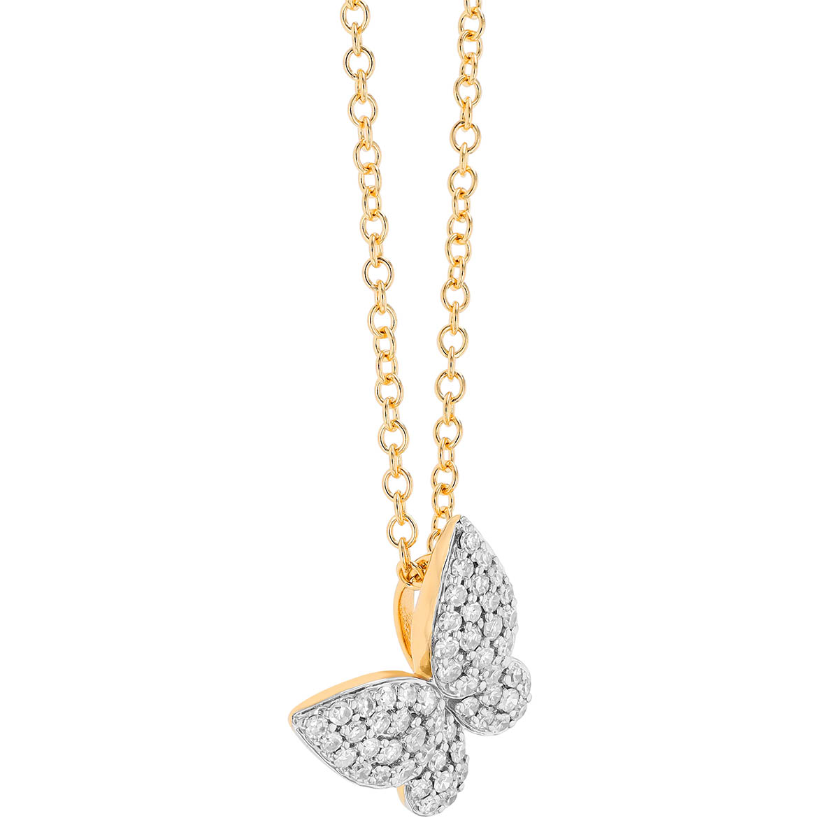 Phillips House Diamond Pavé Butterfly Pendant in Yellow Gold