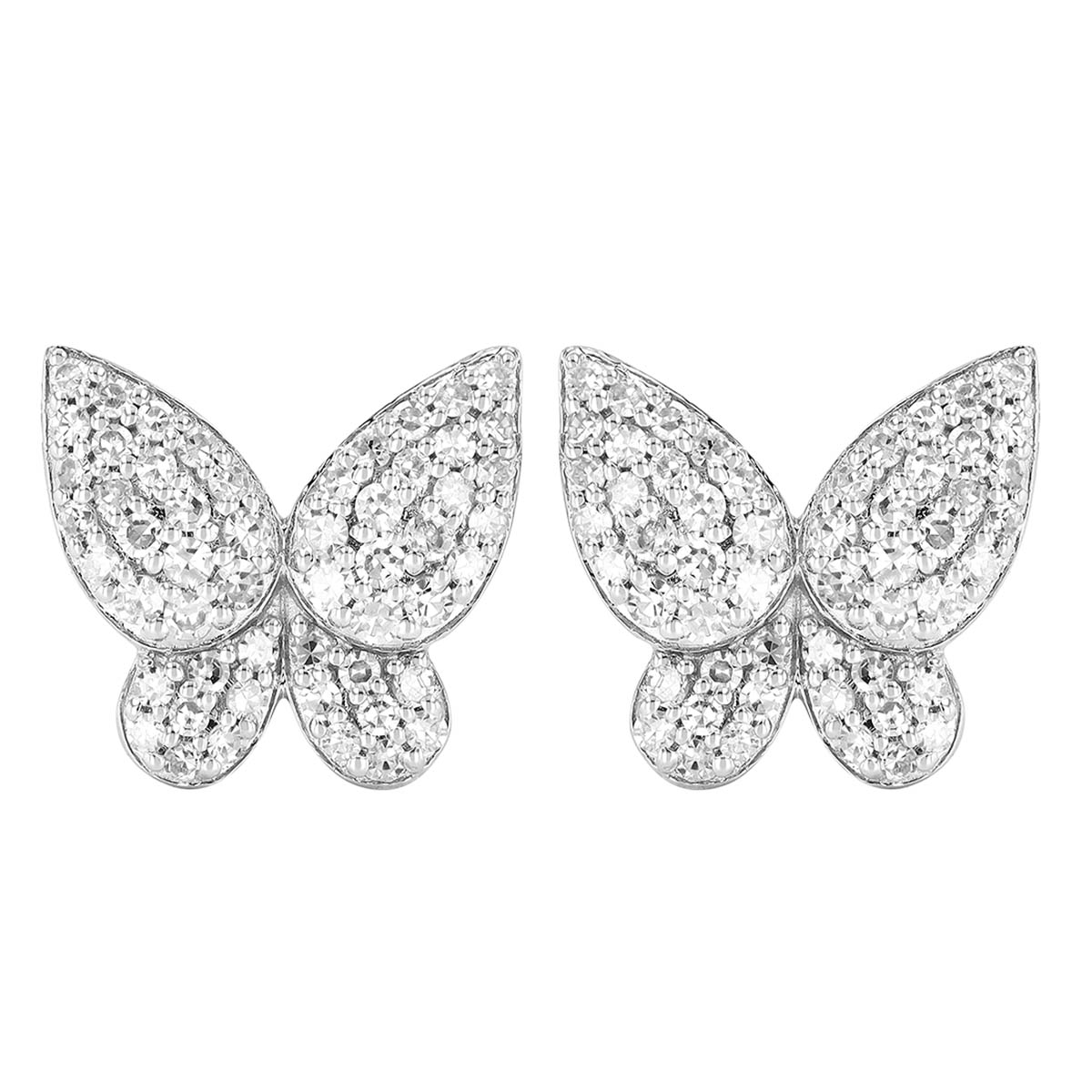 Phillips House Diamond Pavé Butterfly Stud Earrings in Yellow Gold