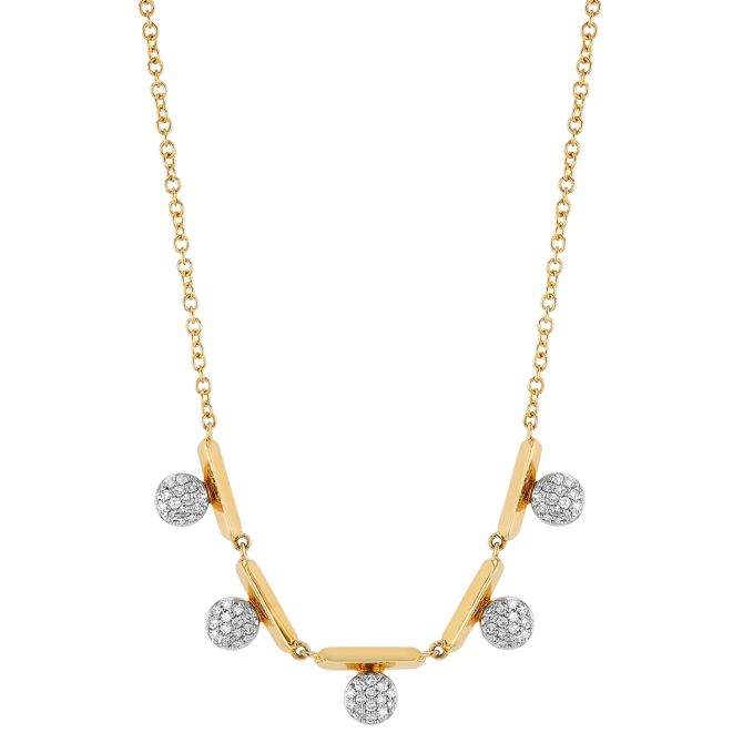 Phillips House Mini Diamond Infinity Offset 5 Station Necklace, 18"