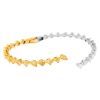 Multi-Shaped Yellow & White Diamond Bypass Bangle Bracelet in Two Tone
