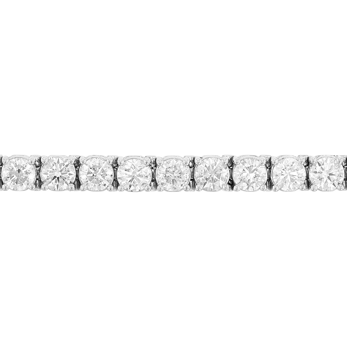Round Diamond 4 Prong Tennis Bracelet in White Gold, 7