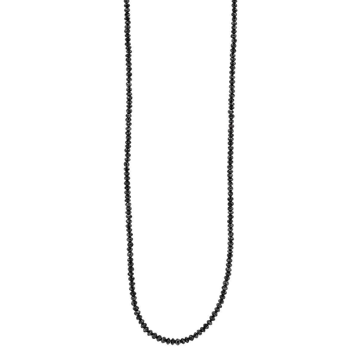 Black Diamond Bead Necklace, 16