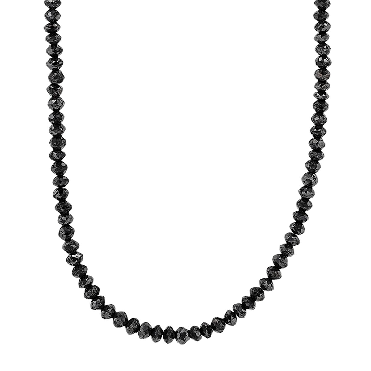 Black Diamond Bead Necklace, 16
