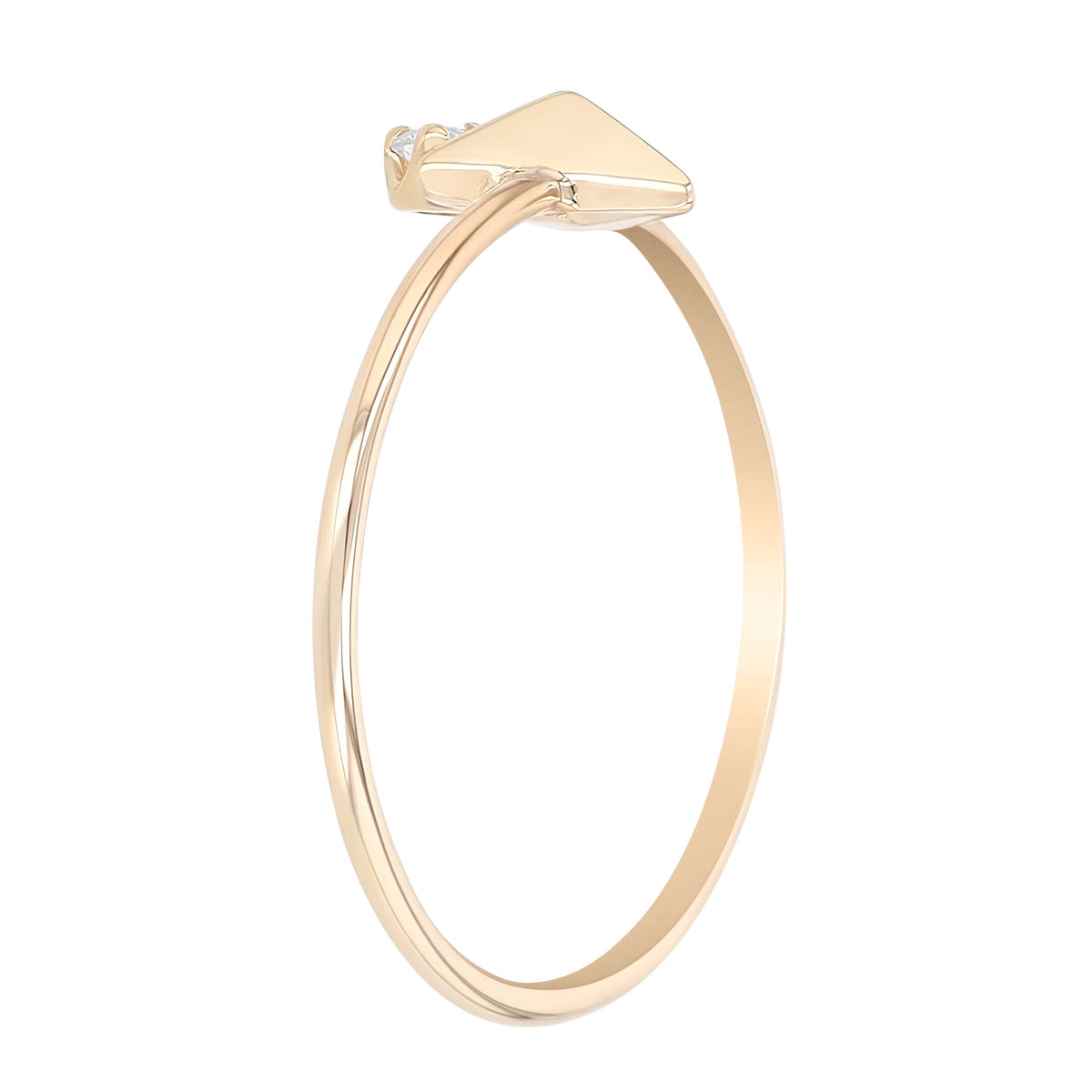 Zoe Chicco Pyramid & Single Prong Diamond  Ring in Yellow Gold